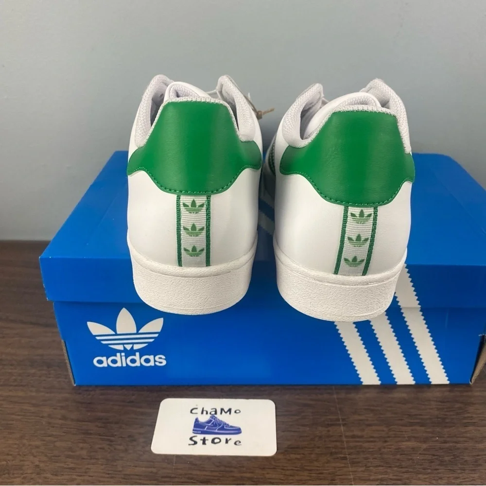 Adidas Superstar Classic Shell Toe Shoe White Green IE9047 Men’s Size 11